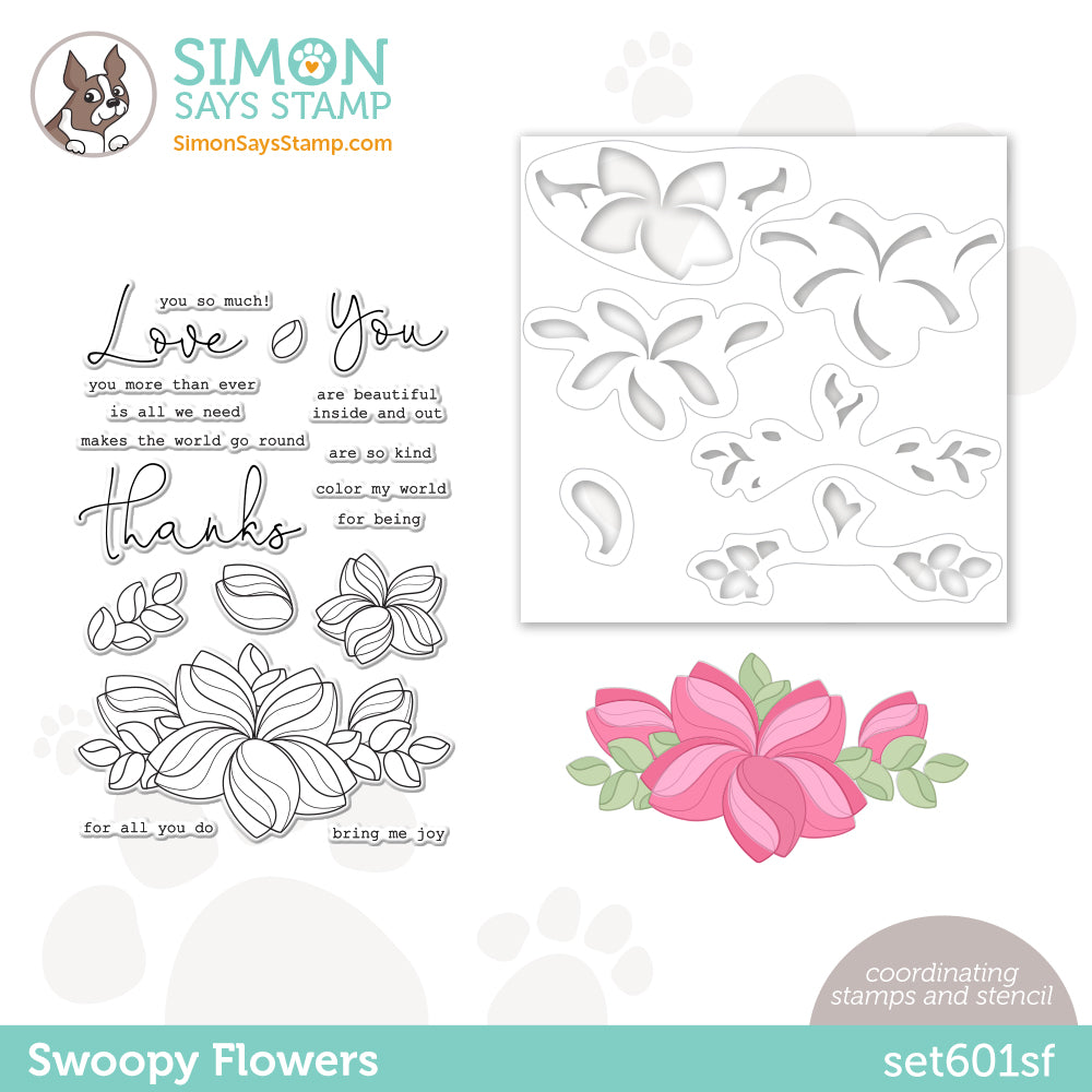 Simon Says Stamps and Stencils Swoopy Flowers