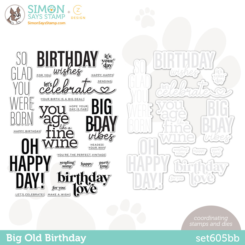 CZ Design Stamps and Dies BIG OLD BIRTHDAY set605bb Be Creative