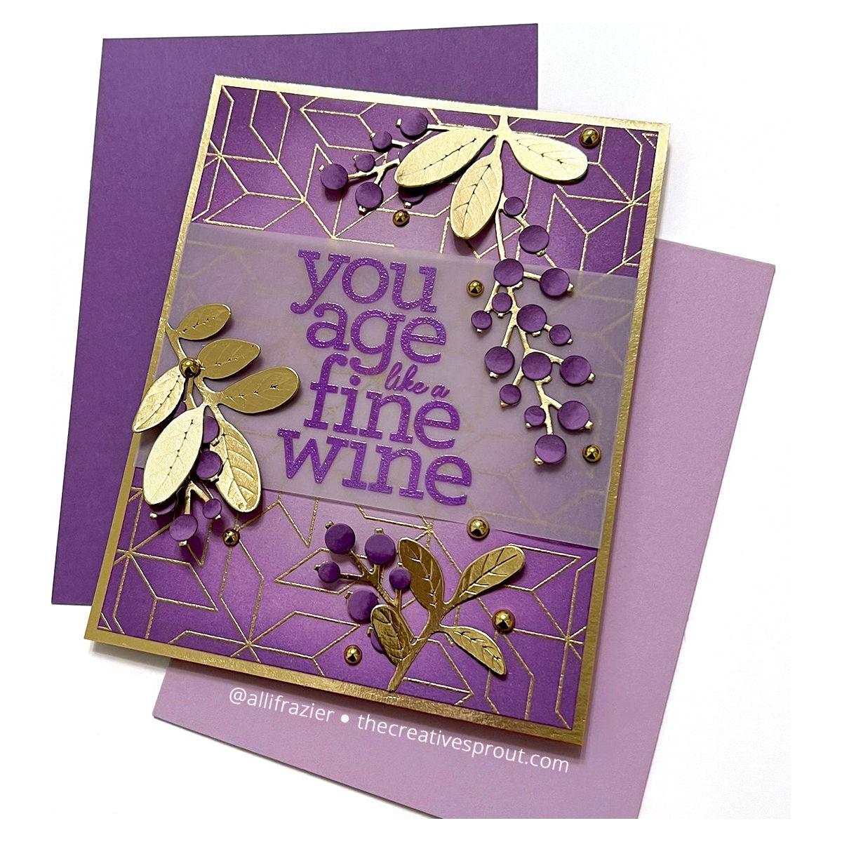 Wine and Grapes Birthday Card | color-code:ALT01