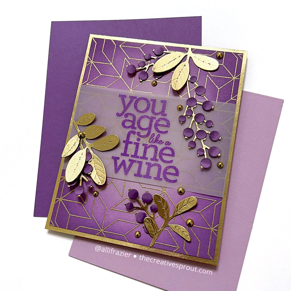 Wine and Grapes Birthday Card | color-code:ALT01