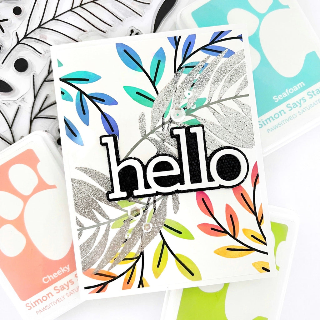 Bold Hello Leaves Card | color-code:ALT05