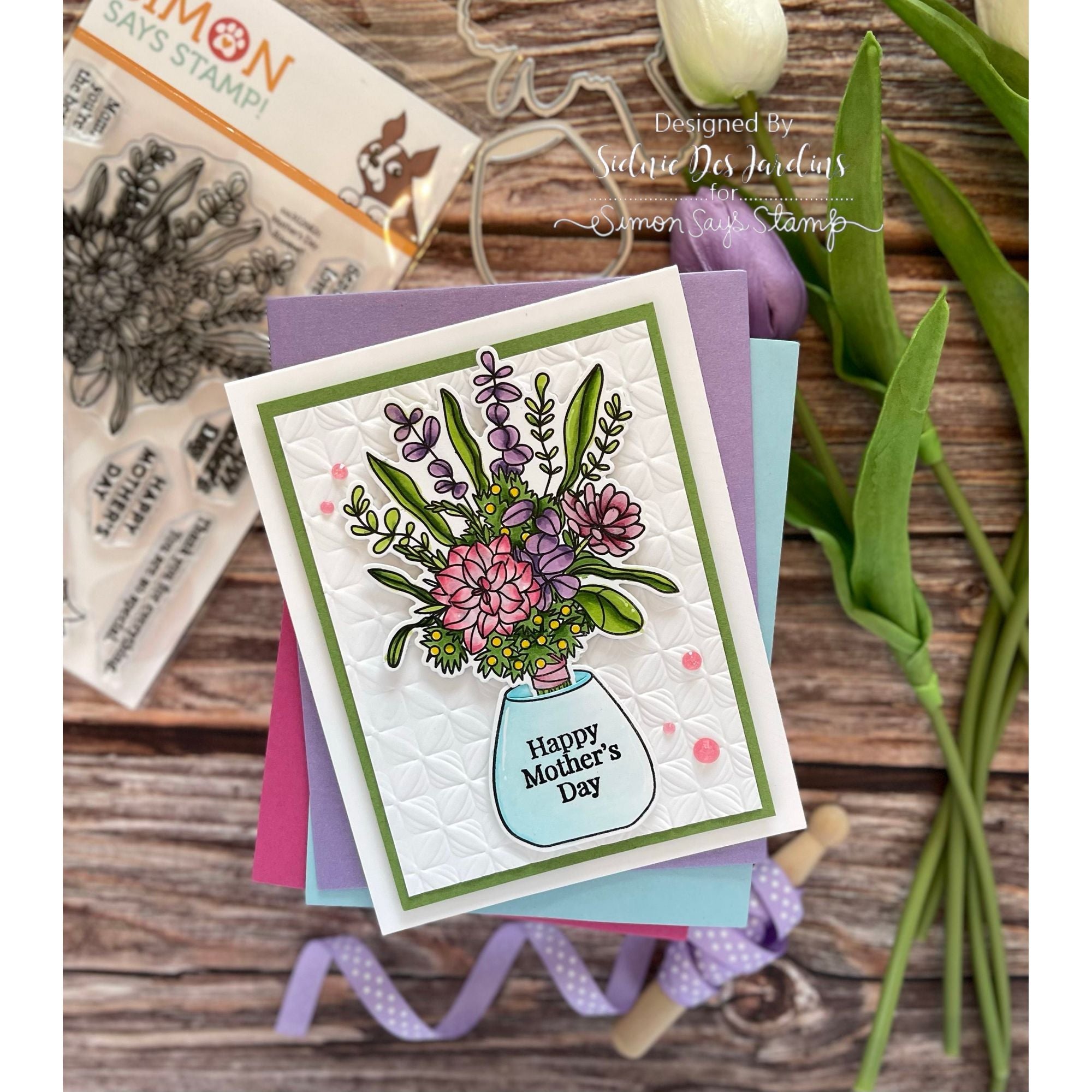 Simon Says Stamps and Dies Mother's Day Bouquet set617md Mother's Day Card | color-code:ALT02