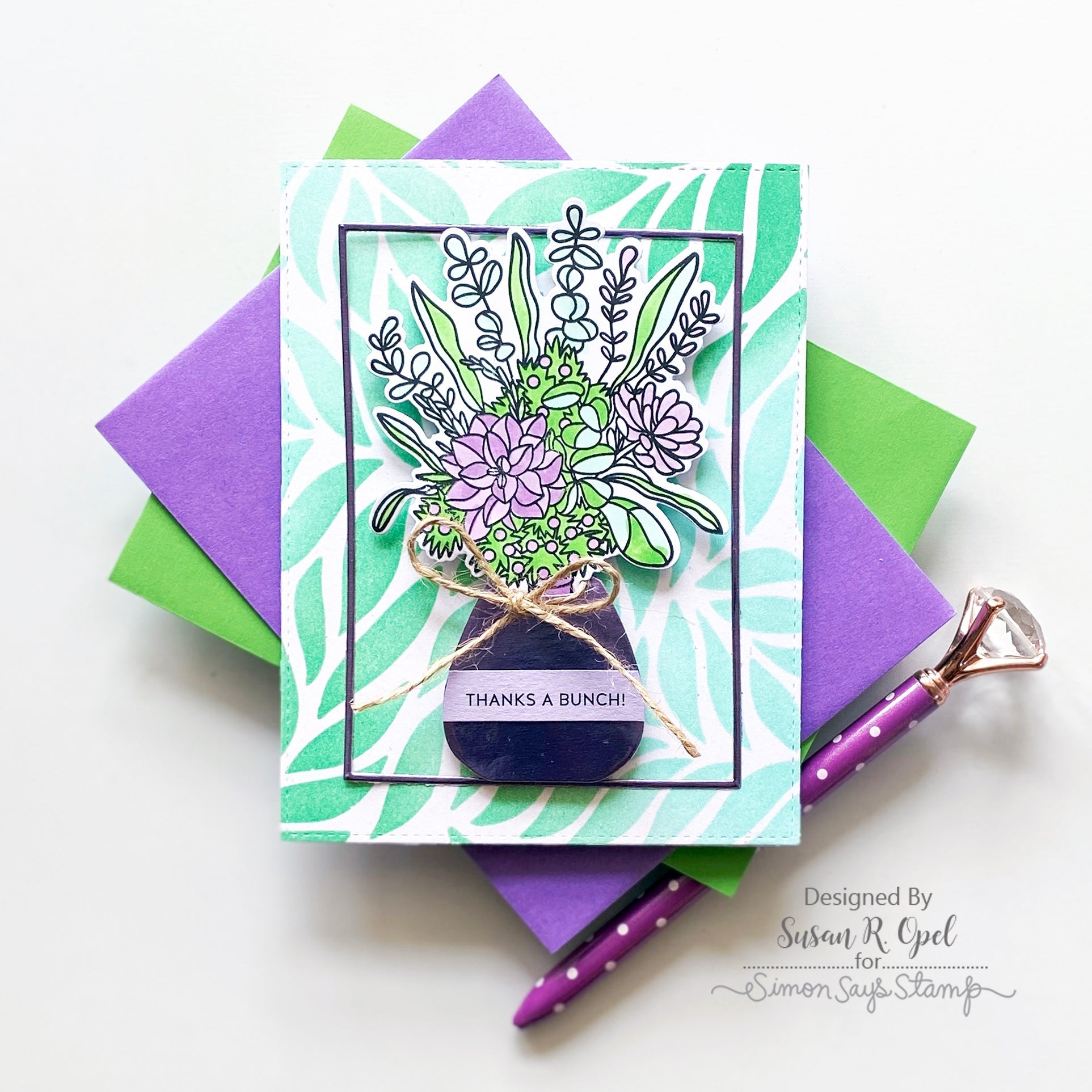 Simon Says Stamps and Dies Mother's Day Bouquet set617md Thank You Card | color-code:ALT03