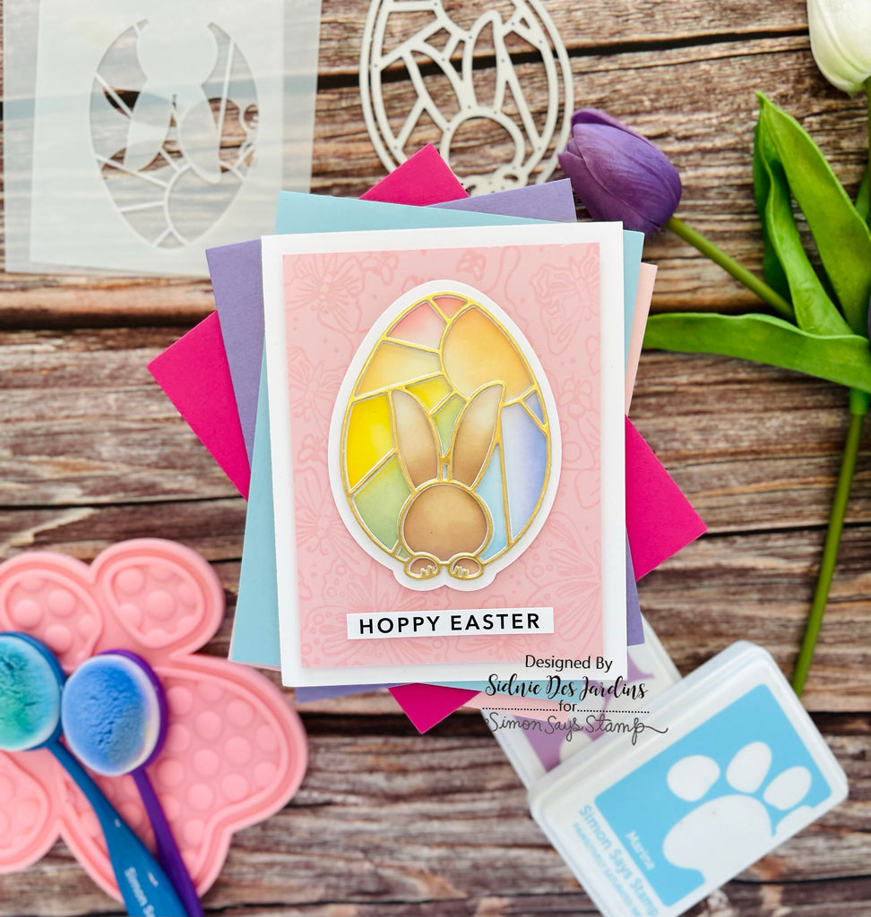 Simon Says Stamps Dies and Stencil Bunny Egg set618be Bunny Egg Card | color-code:ALT01