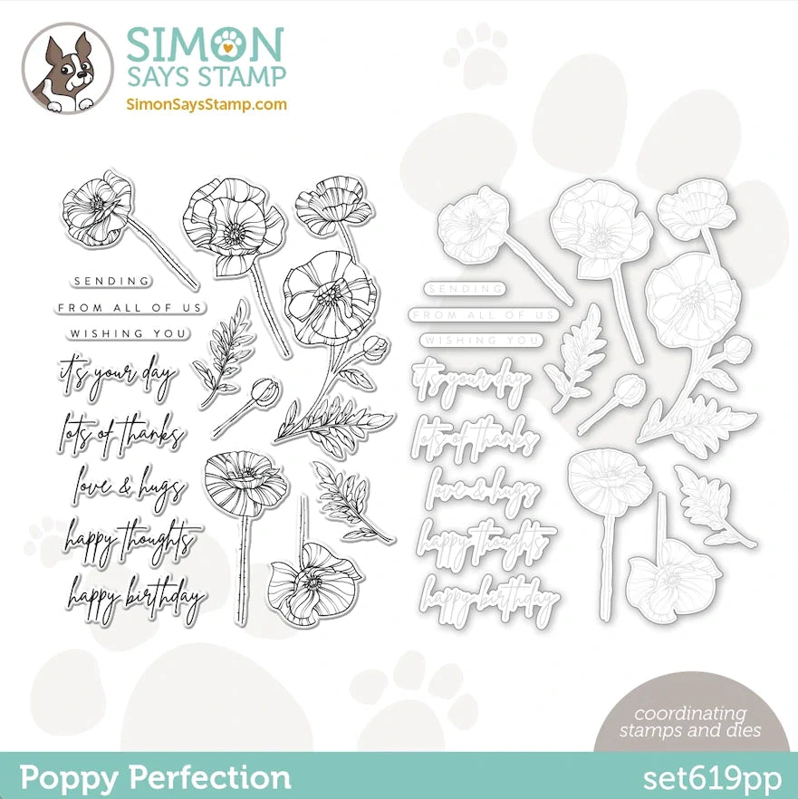 Simon Says Stamps and Dies Poppy Perfection set619pp Beautiful Days