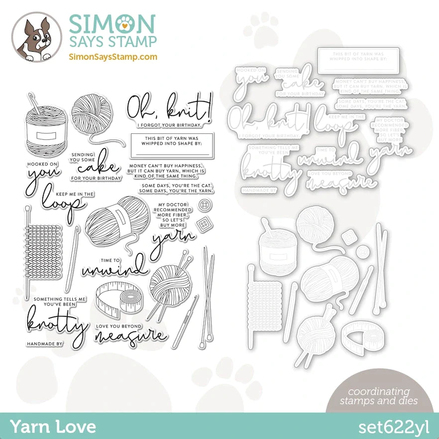 Simon Says Stamps and Dies Yarn Love Words And Images set622yl Beautiful Days