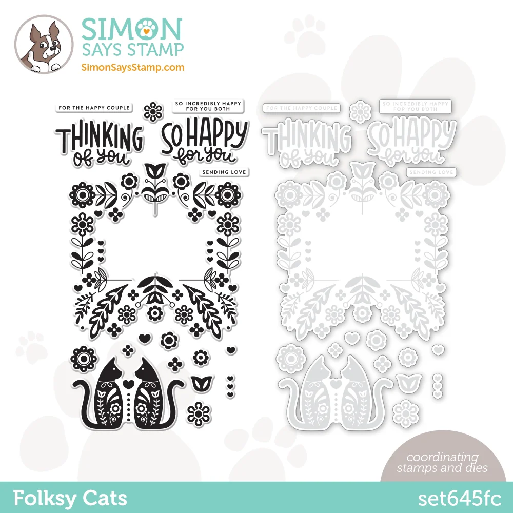Simon Says Stamps and Dies Folksy Cats set645fc Out Of This World