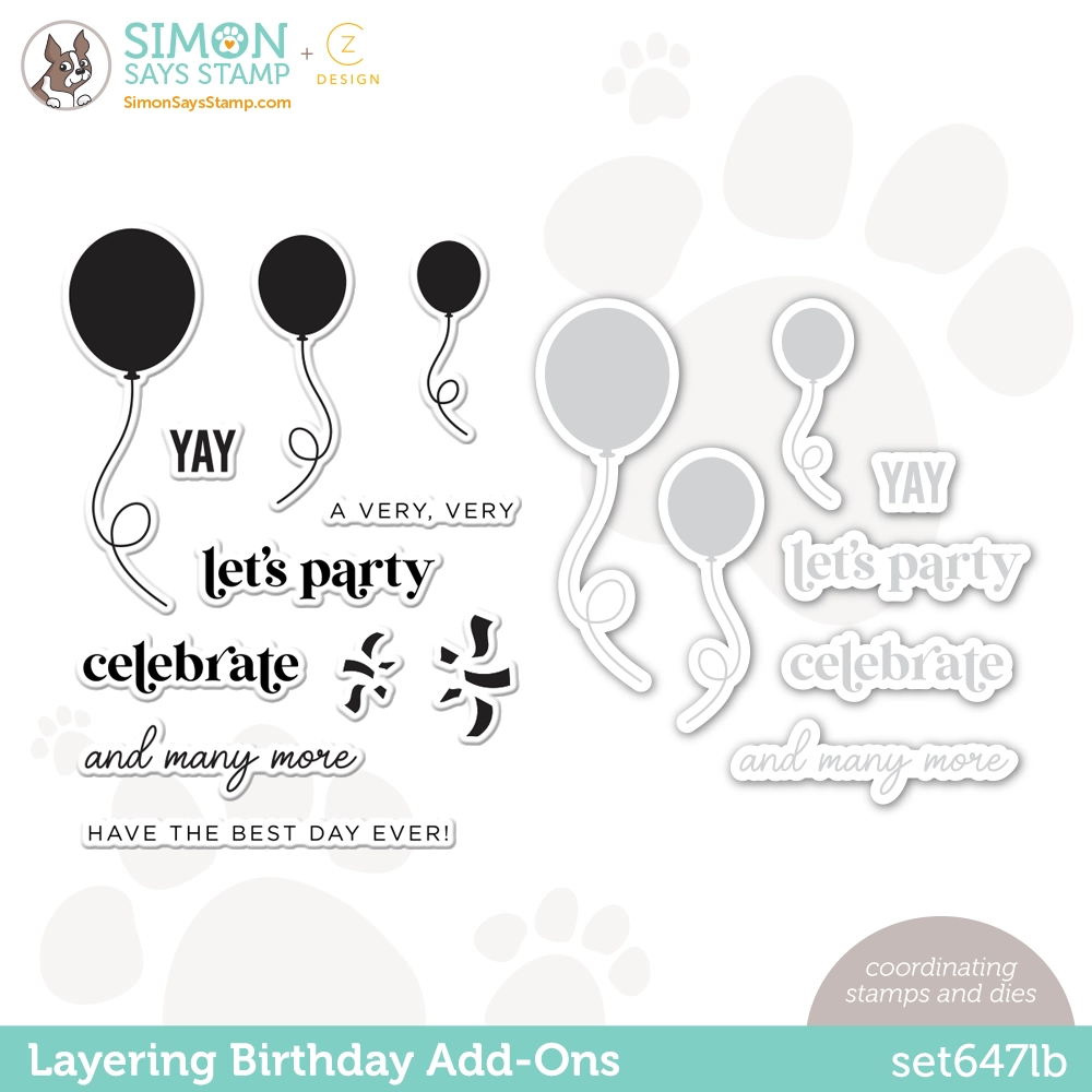CZ Design Stamps And Dies Layering Birthday Add Ons set647lb Out Of This World