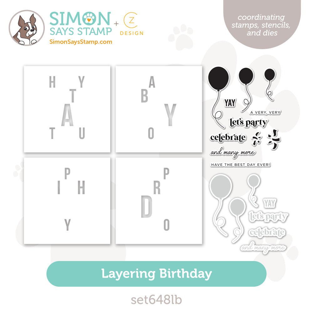 CZ Design Stamps Dies And Stencils Layering Birthday Add Ons