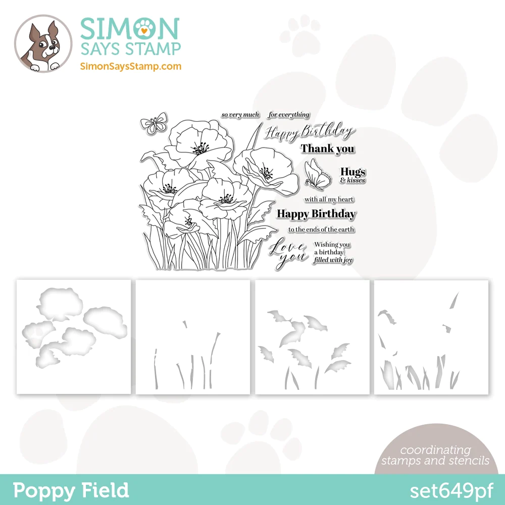 Simon Says Stamps and Stencils Poppy Field set649pf Out Of This World