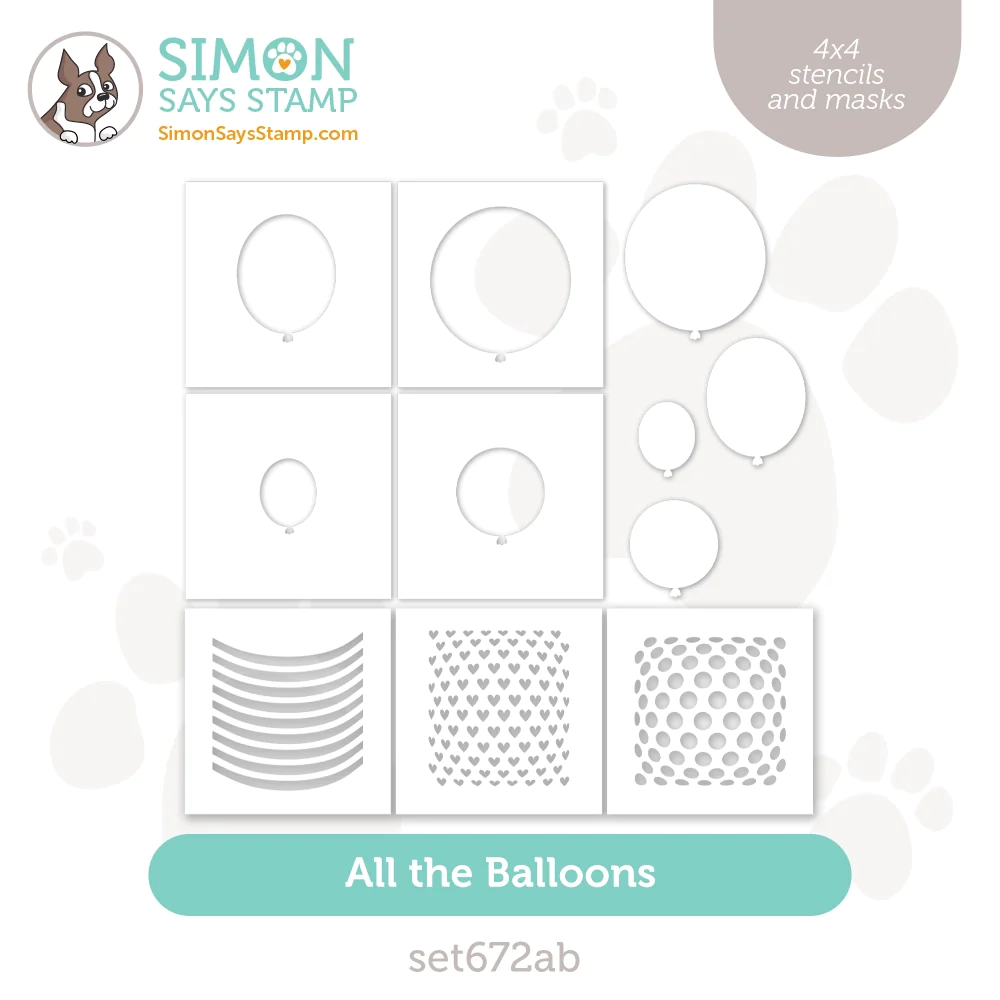 Simon Says Stamp Stencils All The Balloons set672ab Stamptember
