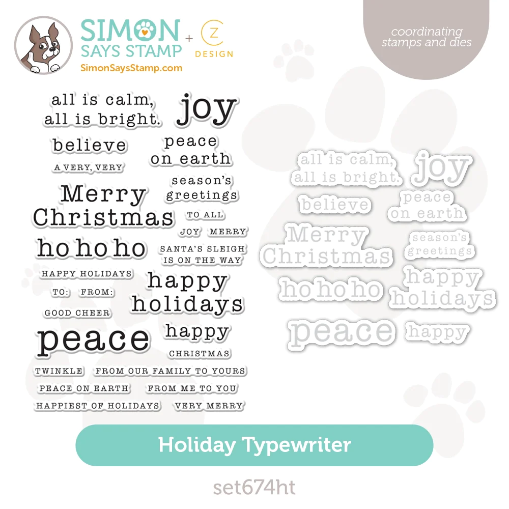 CZ Design Stamps And Dies Holiday Typewriter