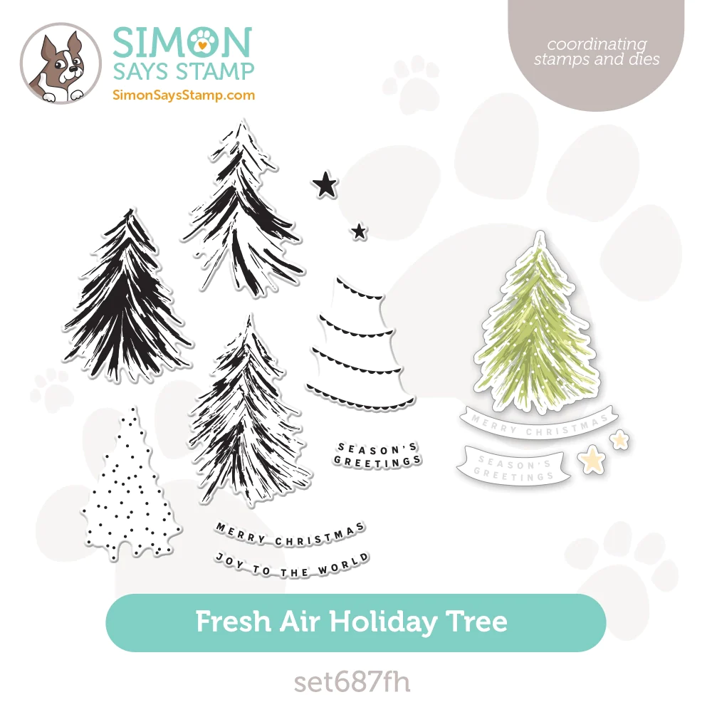 Simon Says Stamps And Dies Fresh Air Holiday Tree set687fh Season Of Wonder