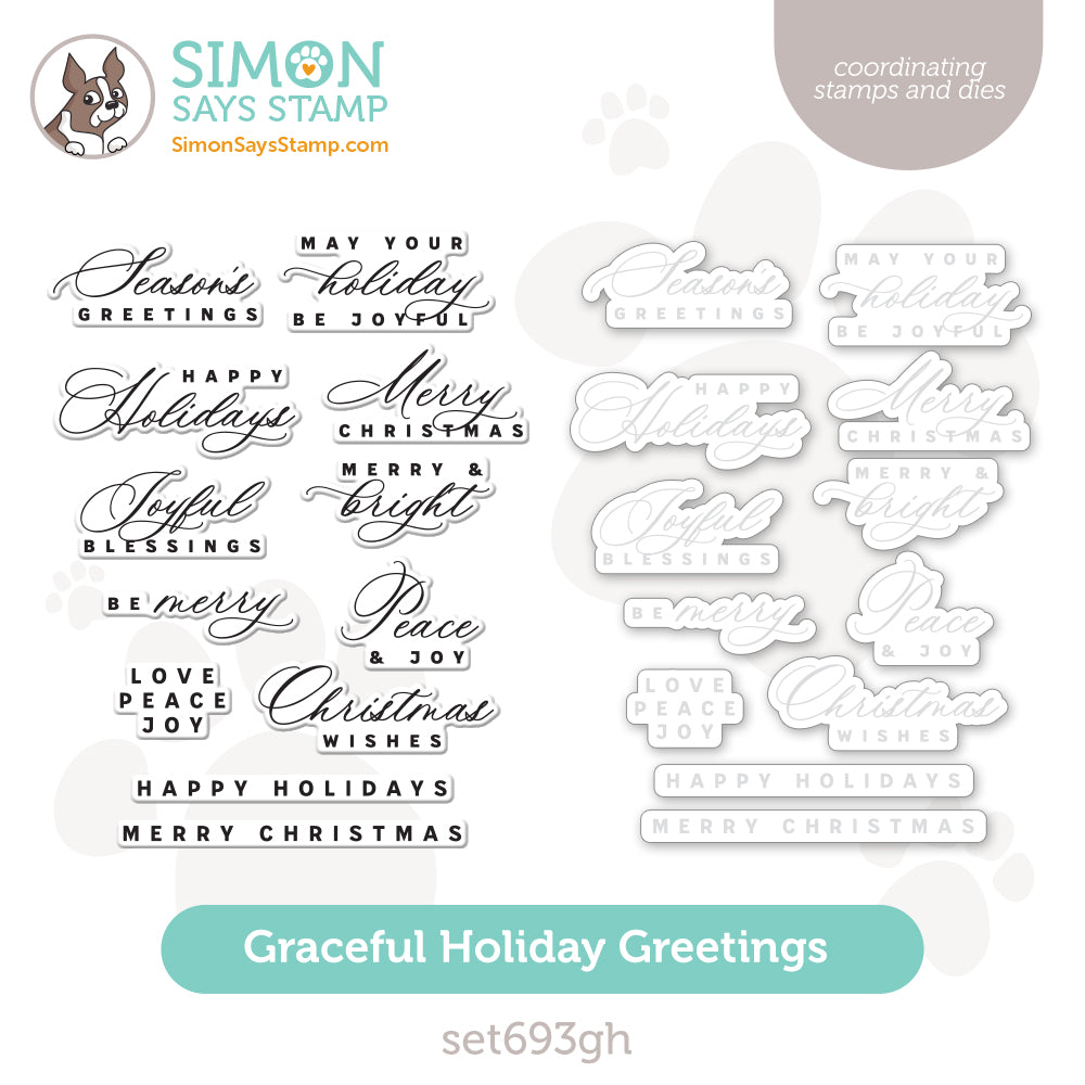 Simon Says Stamps And Dies Graceful Holiday Greetings set693gh All The Joy