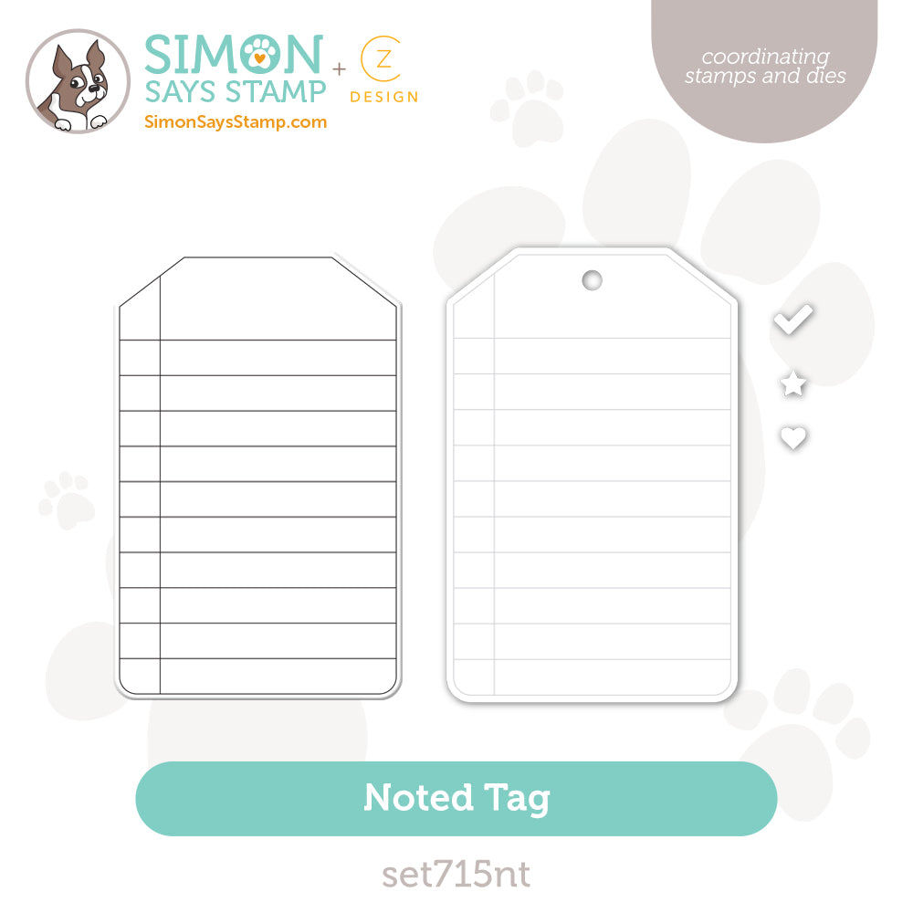 CZ Design Stamps And Dies Noted Tag Smitten