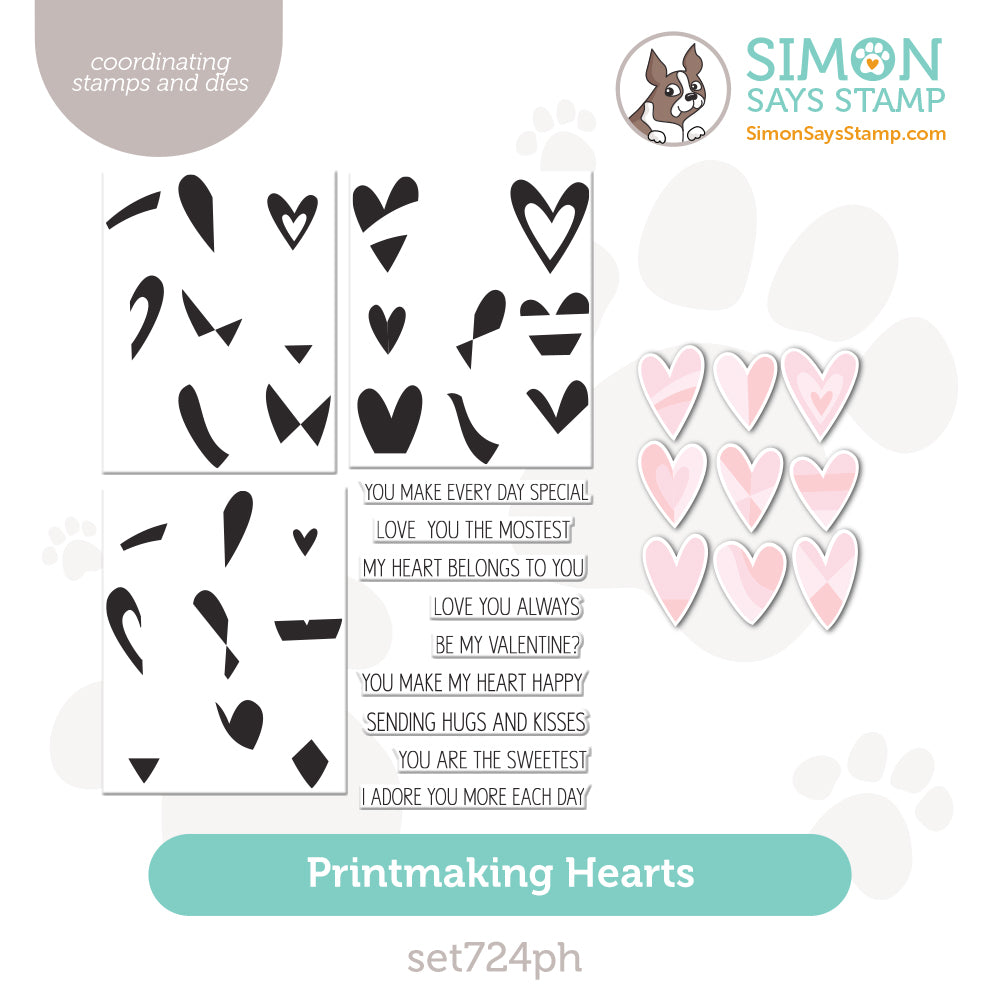 Simon Says Stamps And Dies Printmaking Hearts