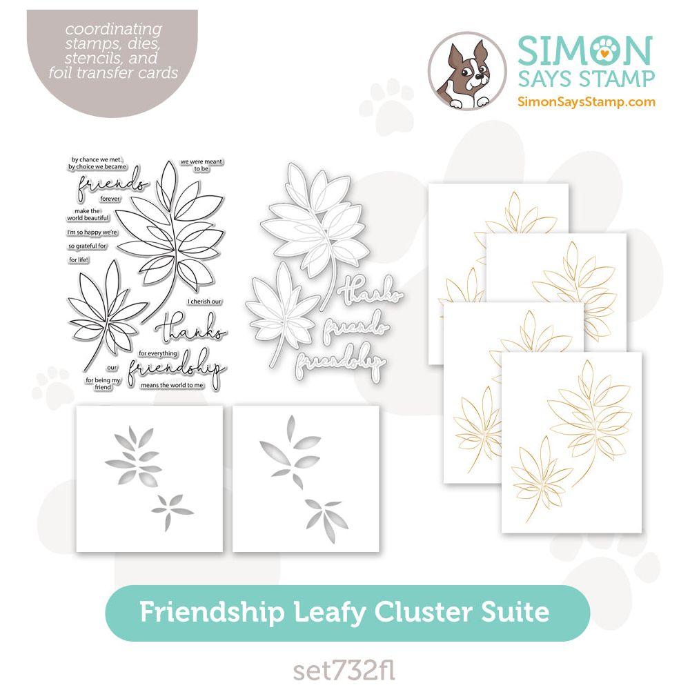 Simon Says Stamps Dies And Stencils And Foil Transfer Cards Friendship Leafy Cluster