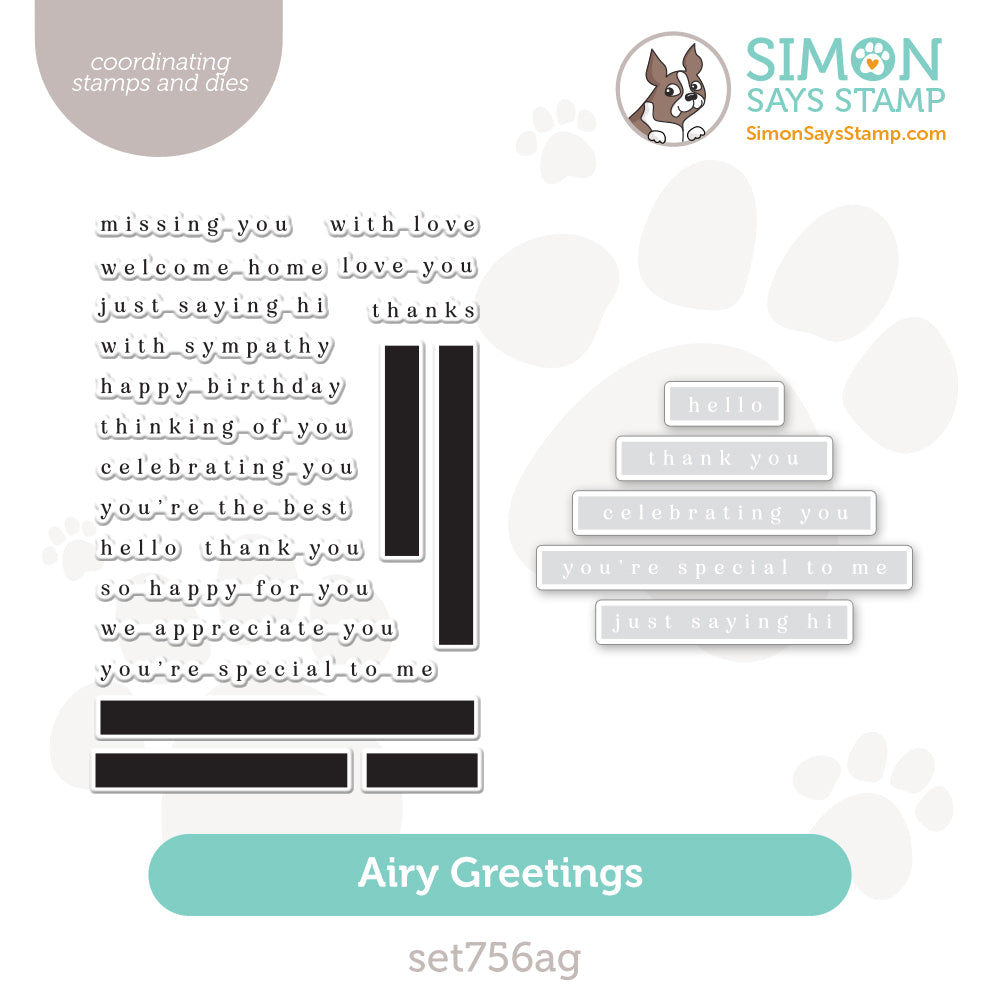 Simon Says Stamps And Dies Airy Greetings set756ag Be Bold