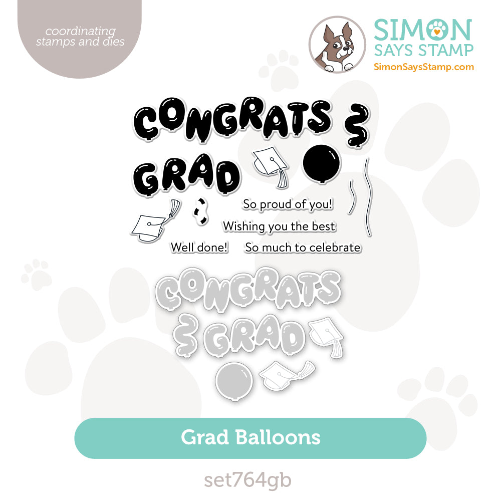Simon Says Stamps And Dies Grad Balloons set764gb Celebrate