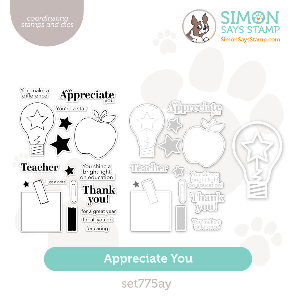 Simon Says Stamp Appreciate You Stamp and Die set