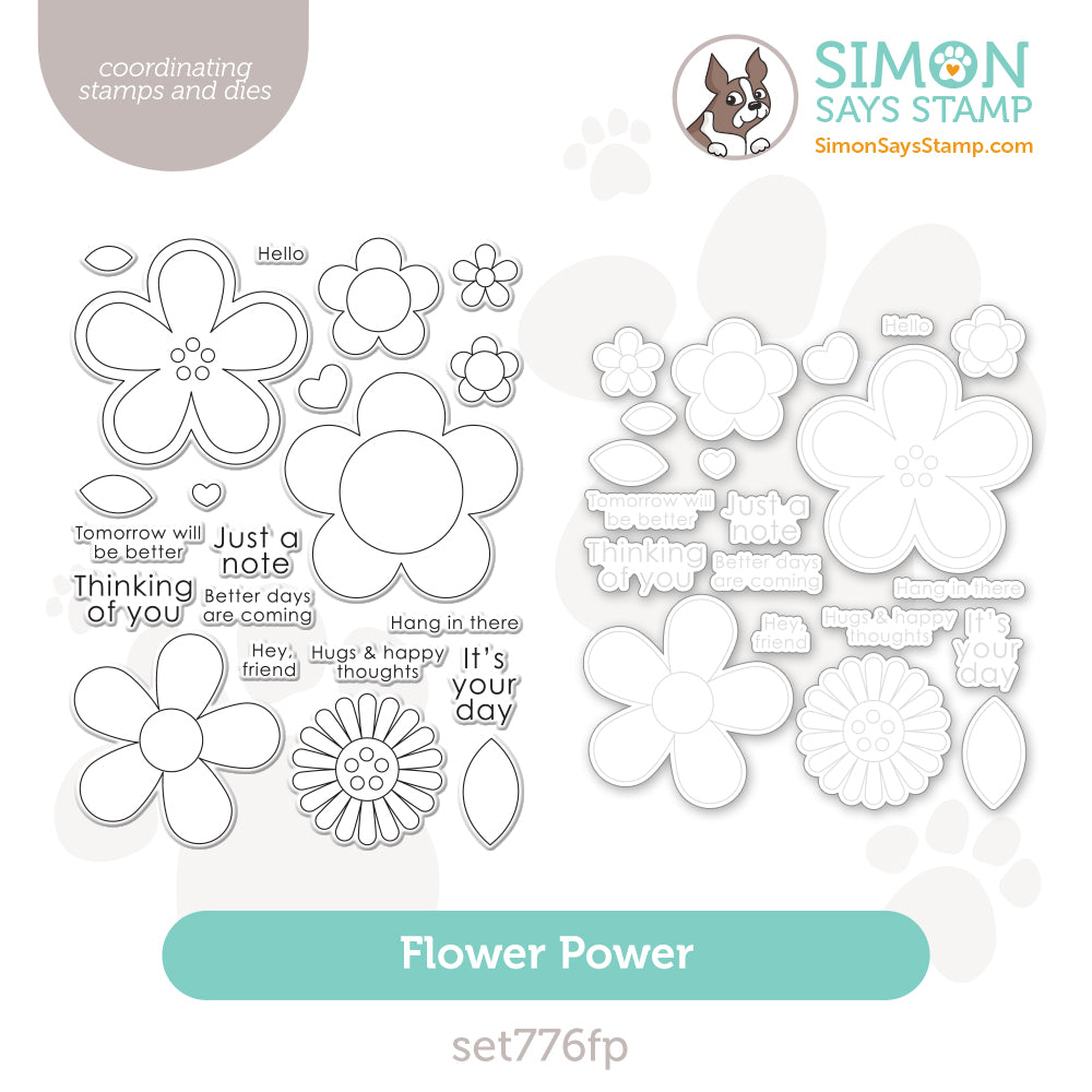 Simon Says Stamps And Dies Flower Power set776fp Celebrate
