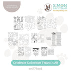 Simon Says Stamp Celebrate Collection I Want It All Stamps and Coordinating Dies set778asd