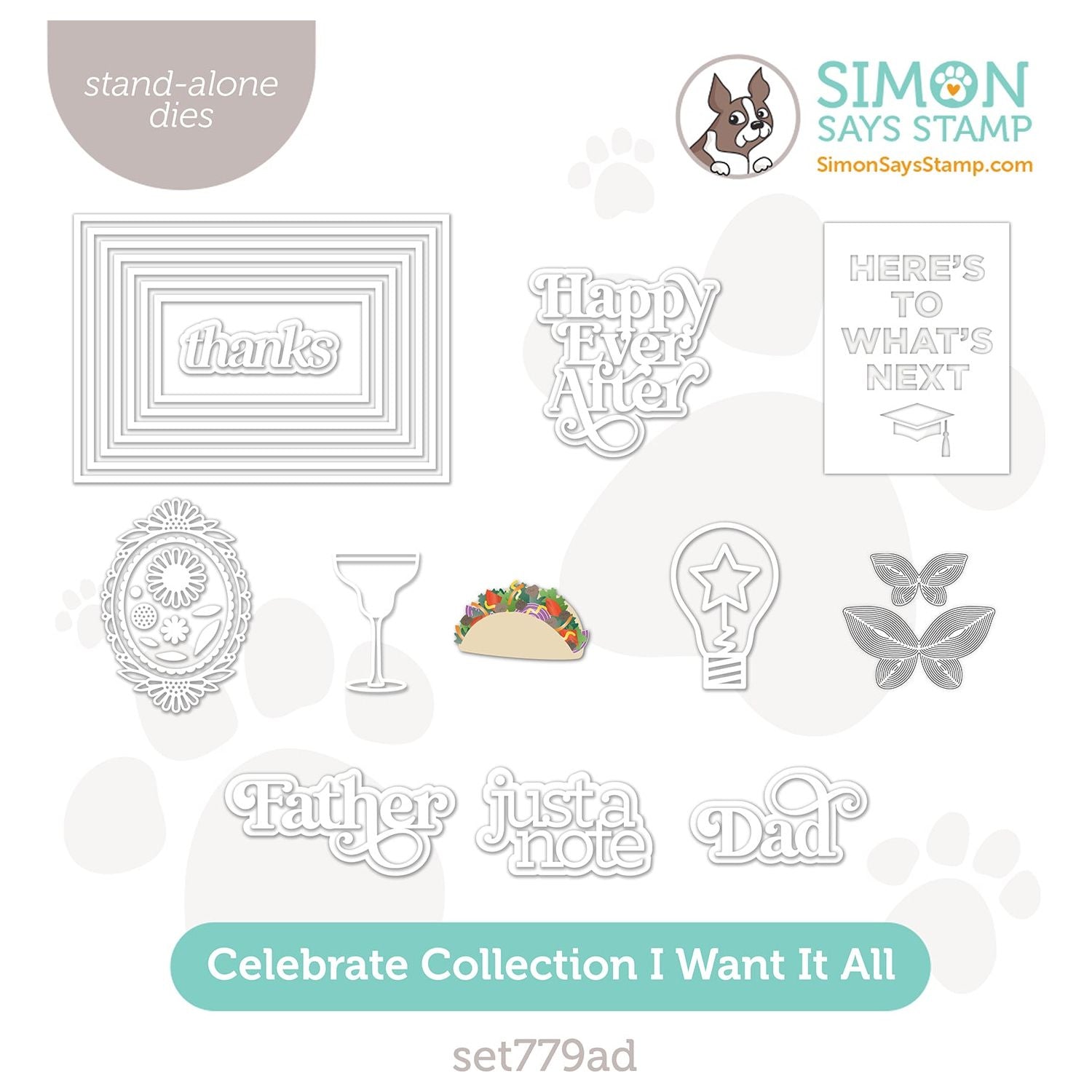 Simon Says Stamp Celebrate Collection I Want It All Wafer Dies