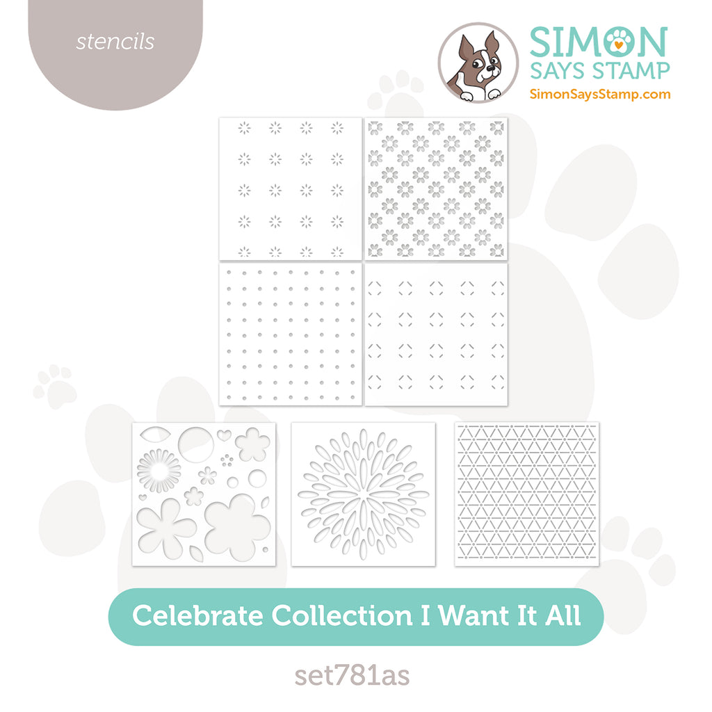 Simon Says Stamp Celebrate Collection I Want It All Stencils