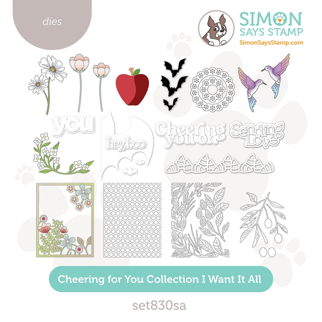 Simon Says Stamp Cheering for You Collection I Want It All Stand-Alone Wafer Dies set830sa