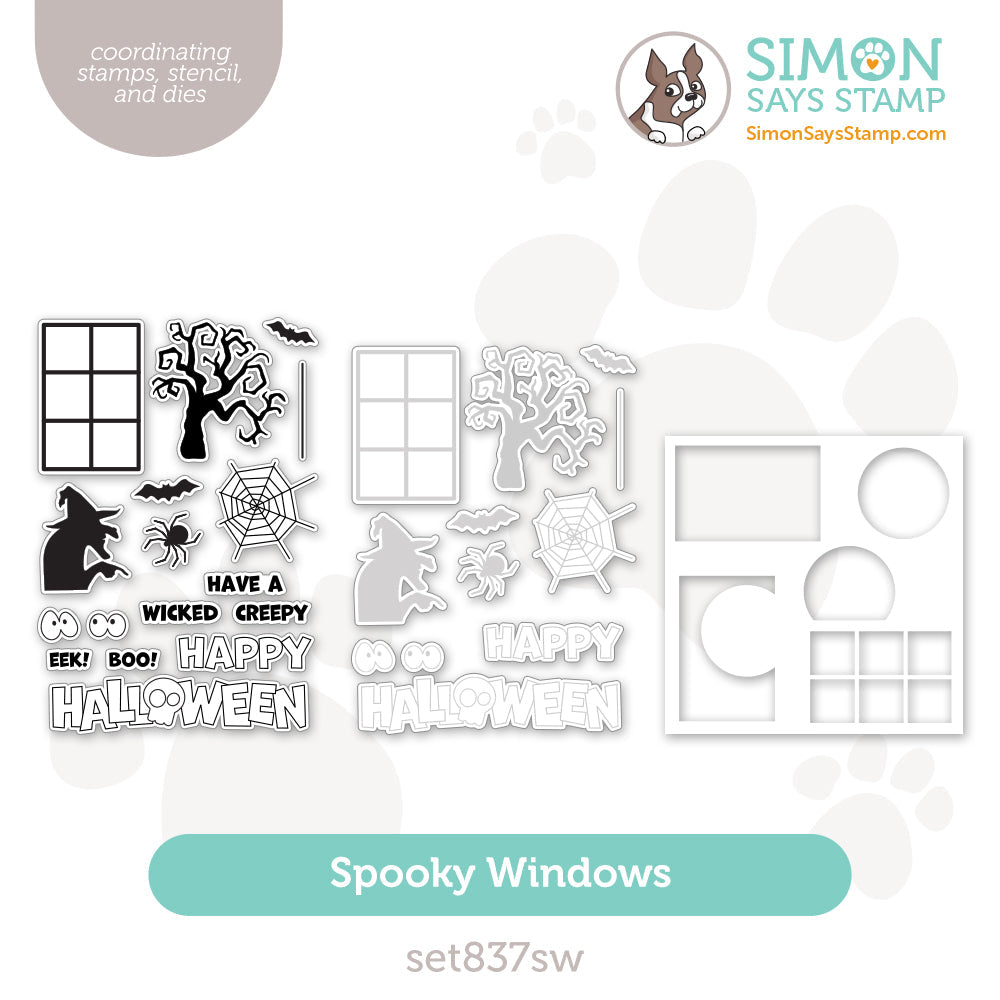 Simon Says Stamps Dies And Stencil Spooky Windows set837sw Stamptember