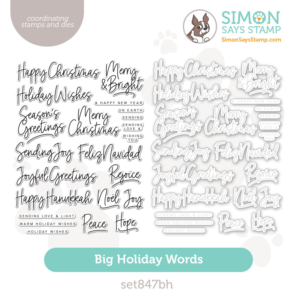 Simon Says Stamps And Dies Big Holiday Words set847bh Stamptember