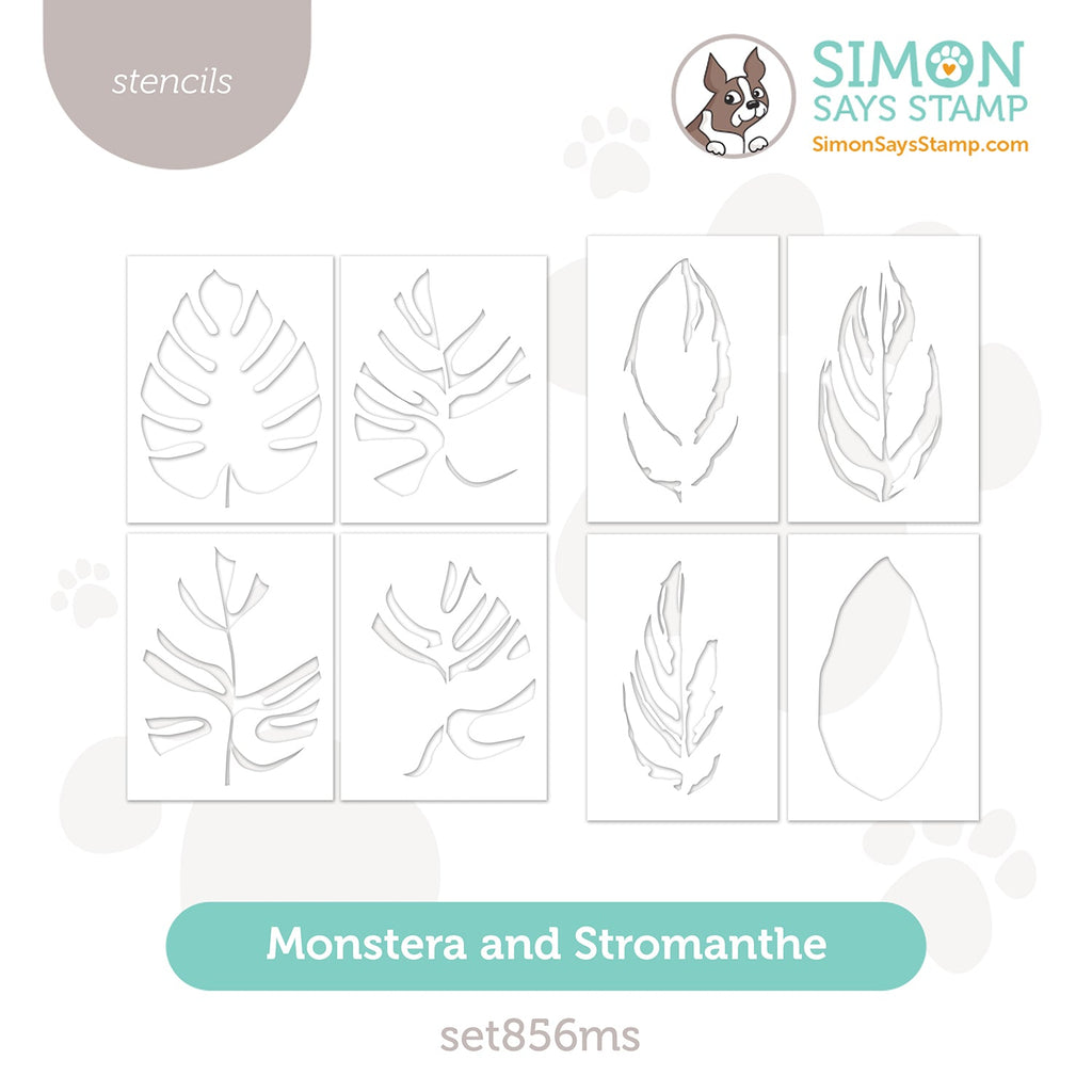 Simon Says Stamp Stencils Leaves Duo set856ms Stamptember