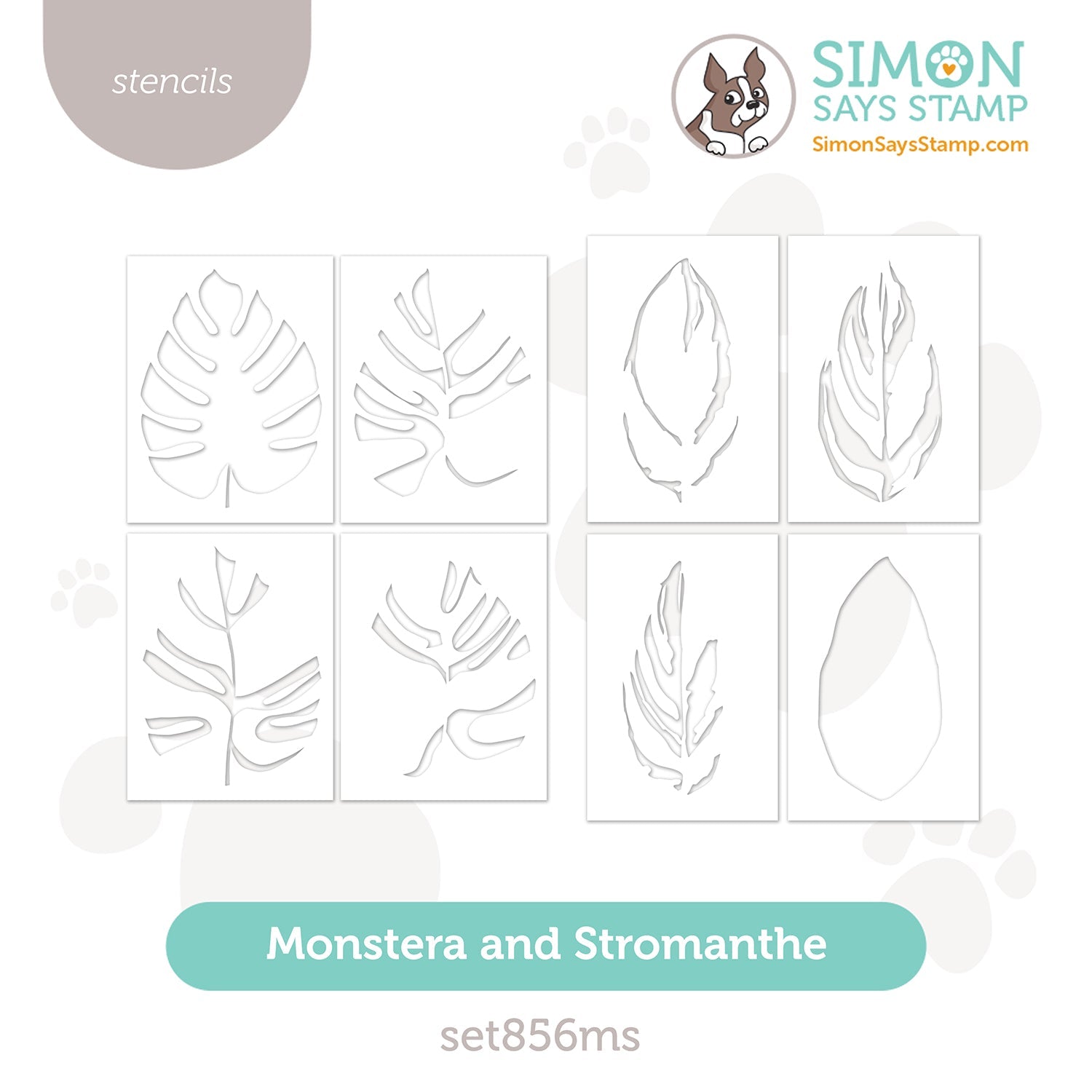 Simon Says Stamp Stencils Leaves Duo set856ms Stamptember