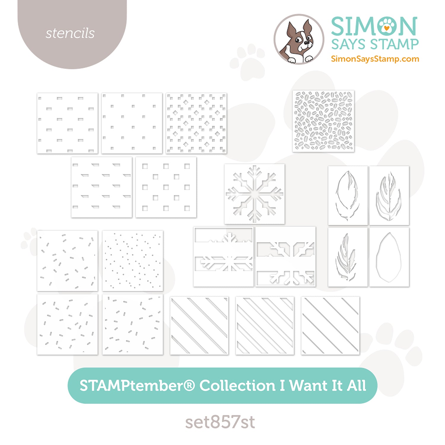 Simon Says Stamp Stamptember I Want It All Stencils set857st