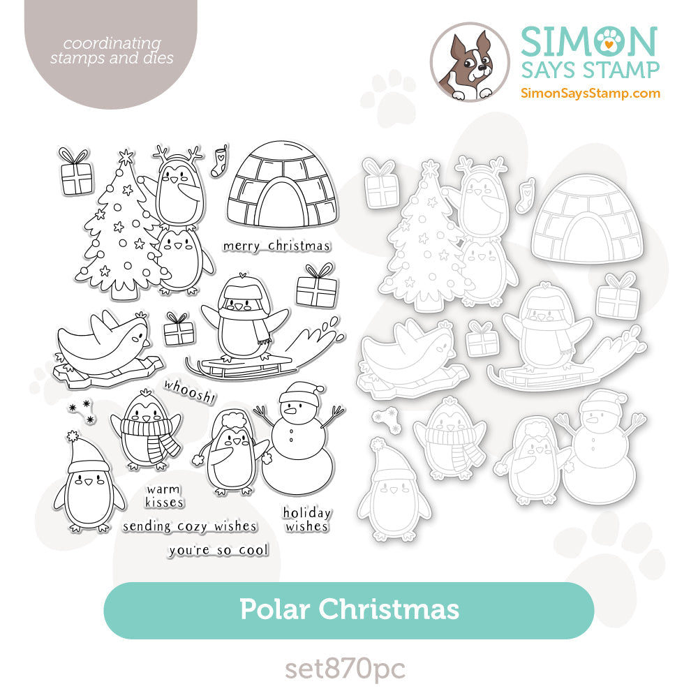 Simon Says Stamps and Dies Polar Christmas set870pc Sweet Wishes
