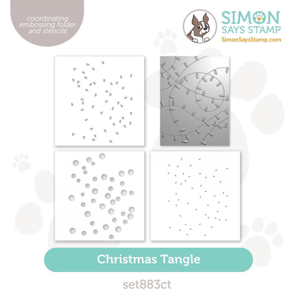 Simon Says Stamp Embossing Folder and Stencils Set Christmas Tangle set883ct Sweet Wishes