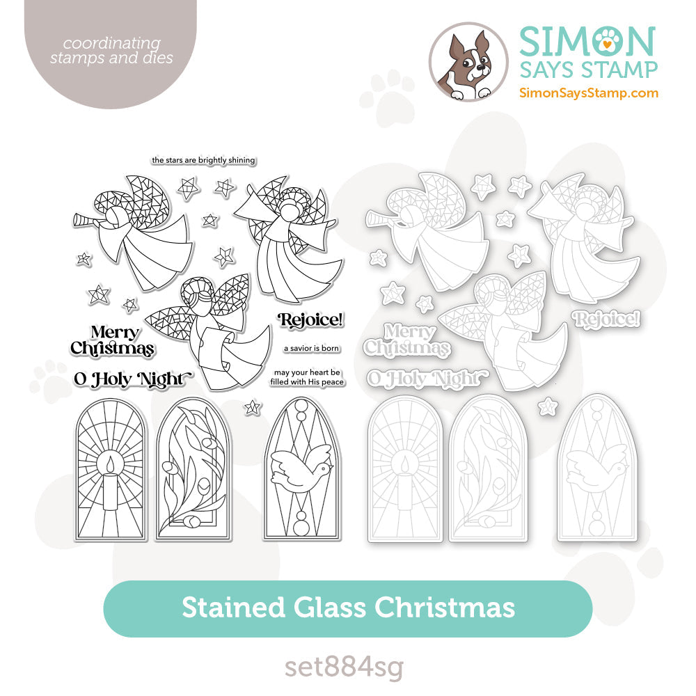 Simon Says Stamps And Dies Stained Glass Christmas set884sg