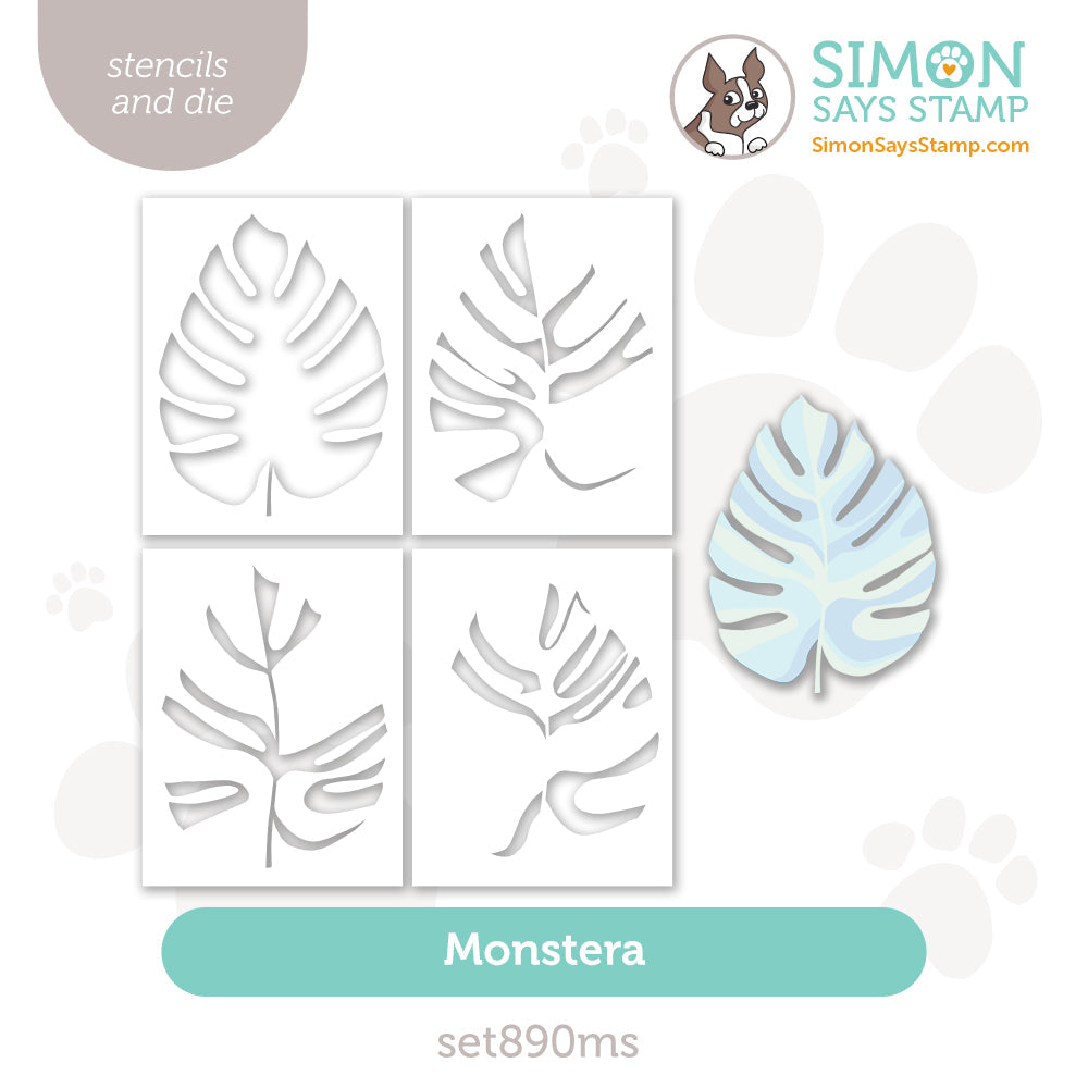 Simon Says Stencil and Die Monstera set890ms DieCember