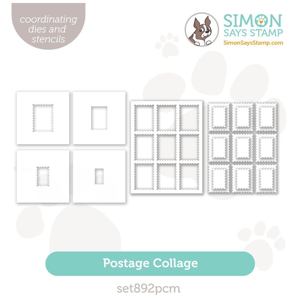 Simon Says Stencils and Dies Postage Collage Cover and Masks set892pcm DieCember
