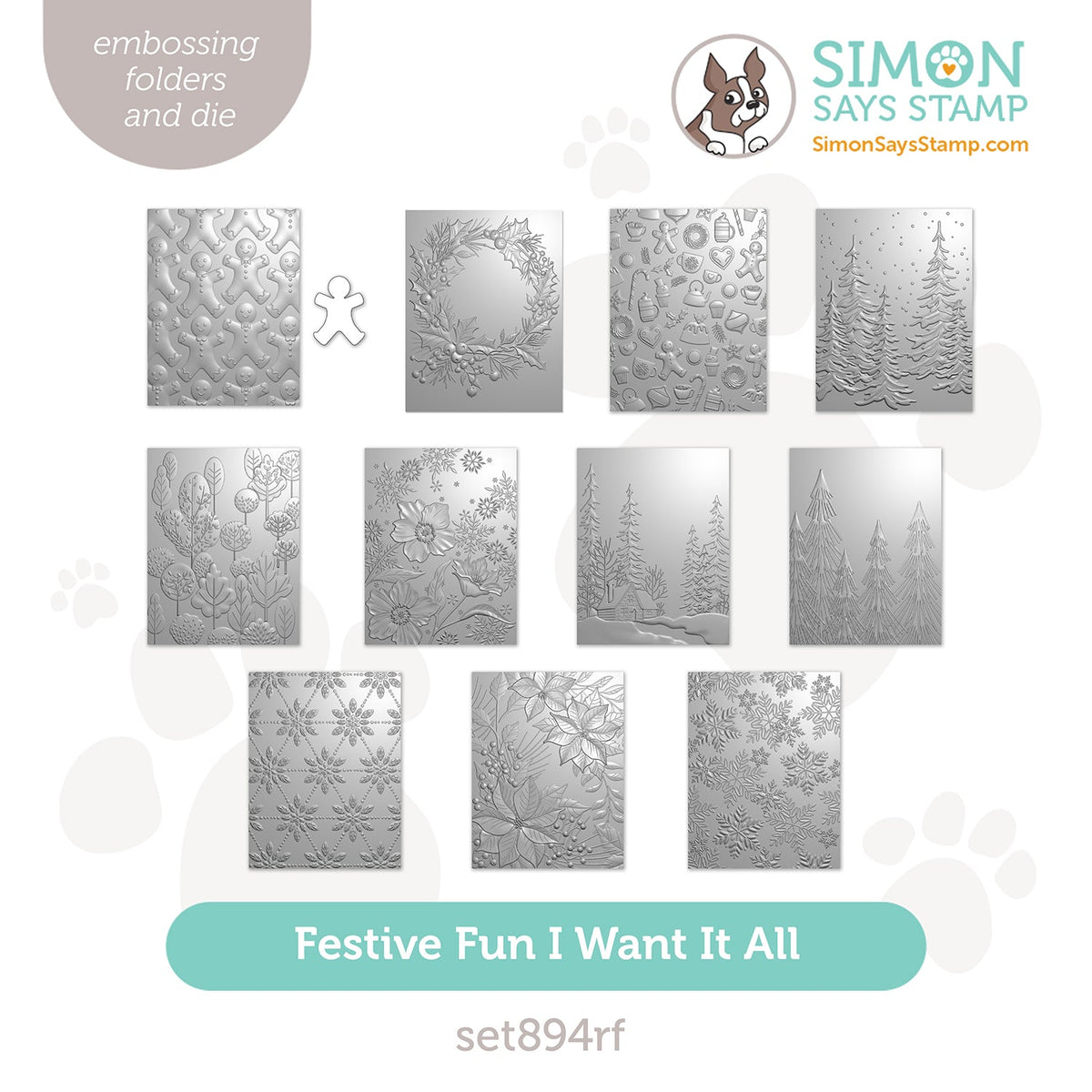 Simon Says Stamp Festive Fun Collection I Want It All Embossing Folder