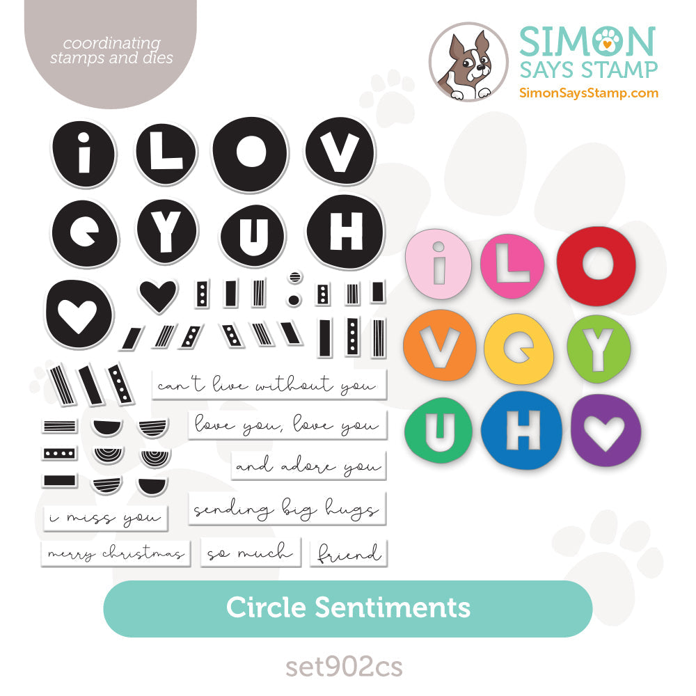 Simon Says Stamps and Dies Circle Sentiments set902cs To Love