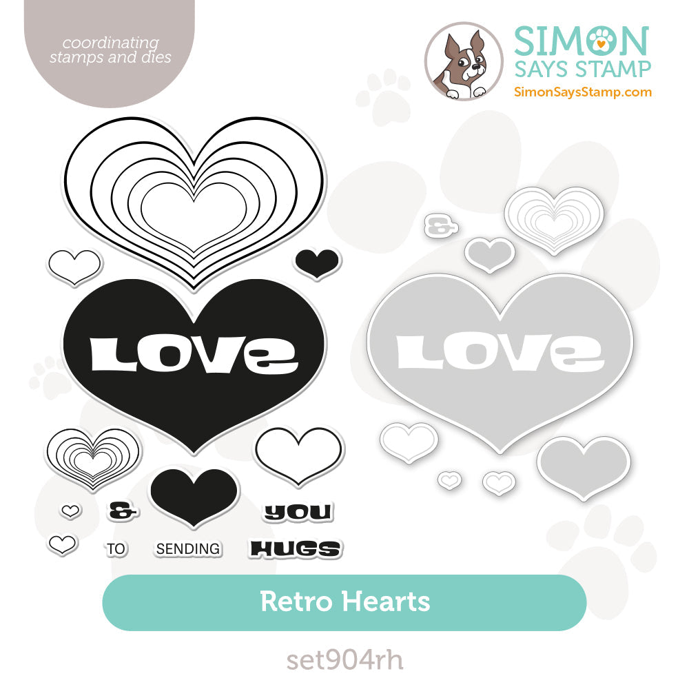 Simon Says Stamps and Dies Retro Hearts set904rh To Love