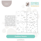Simon Says Stamp Outline Hearts Stencils And Background Stamp set909oh