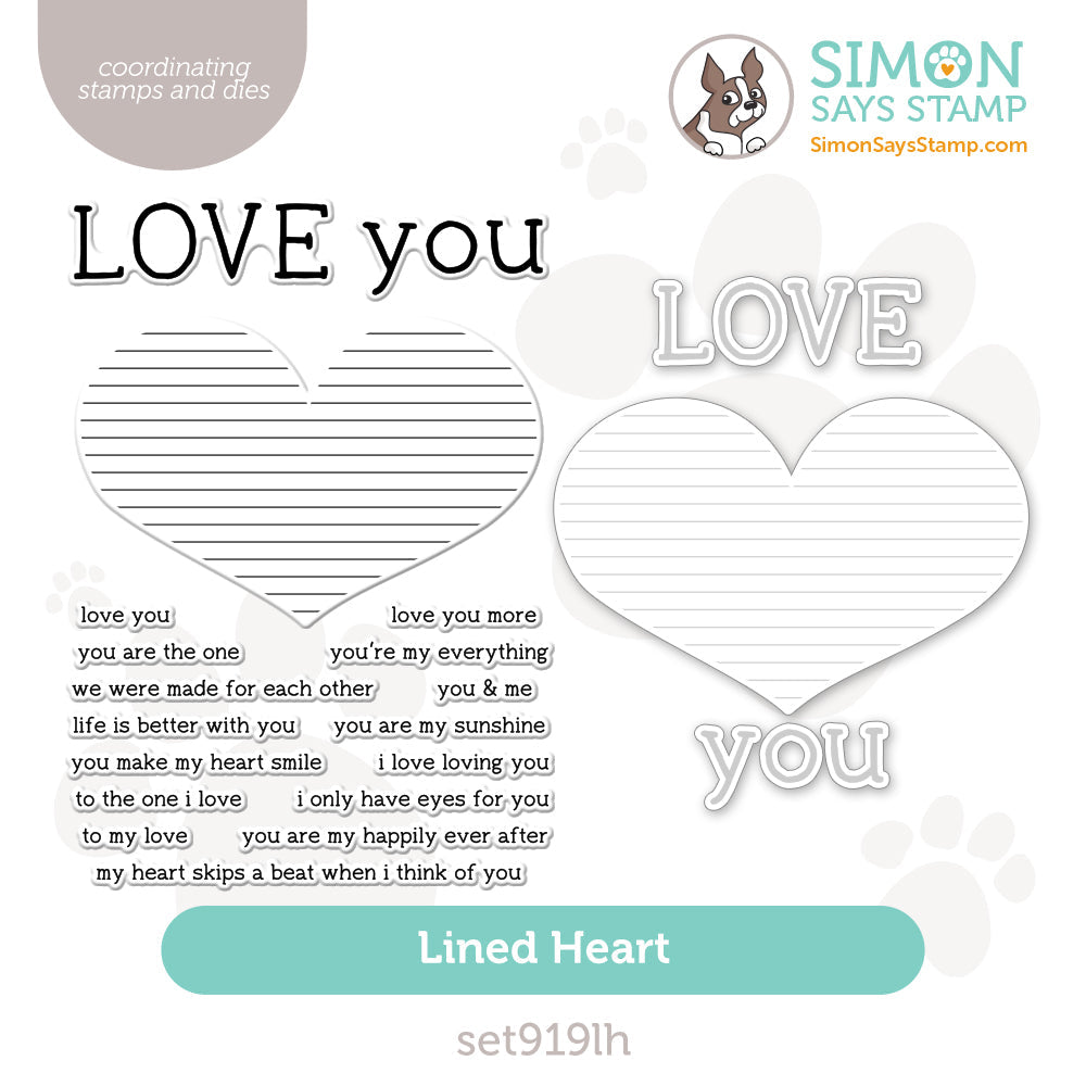 Simon Says Stamps and Dies Lined Heart set919lh To Be Loved