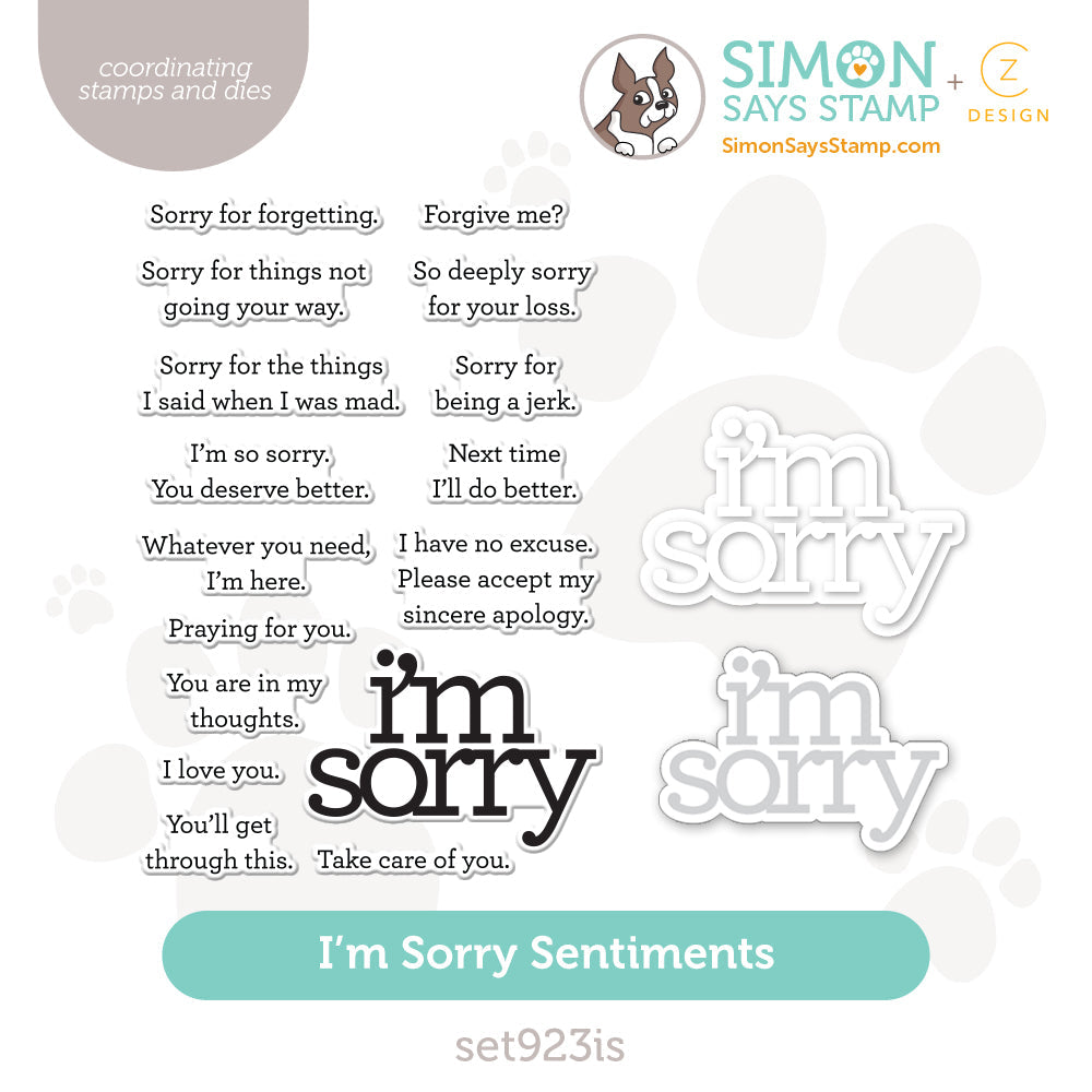 CZ Designs I'm Sorry Stamp and Die Bundle CZ Designs I'm Sorry Stamp and Die Bundle