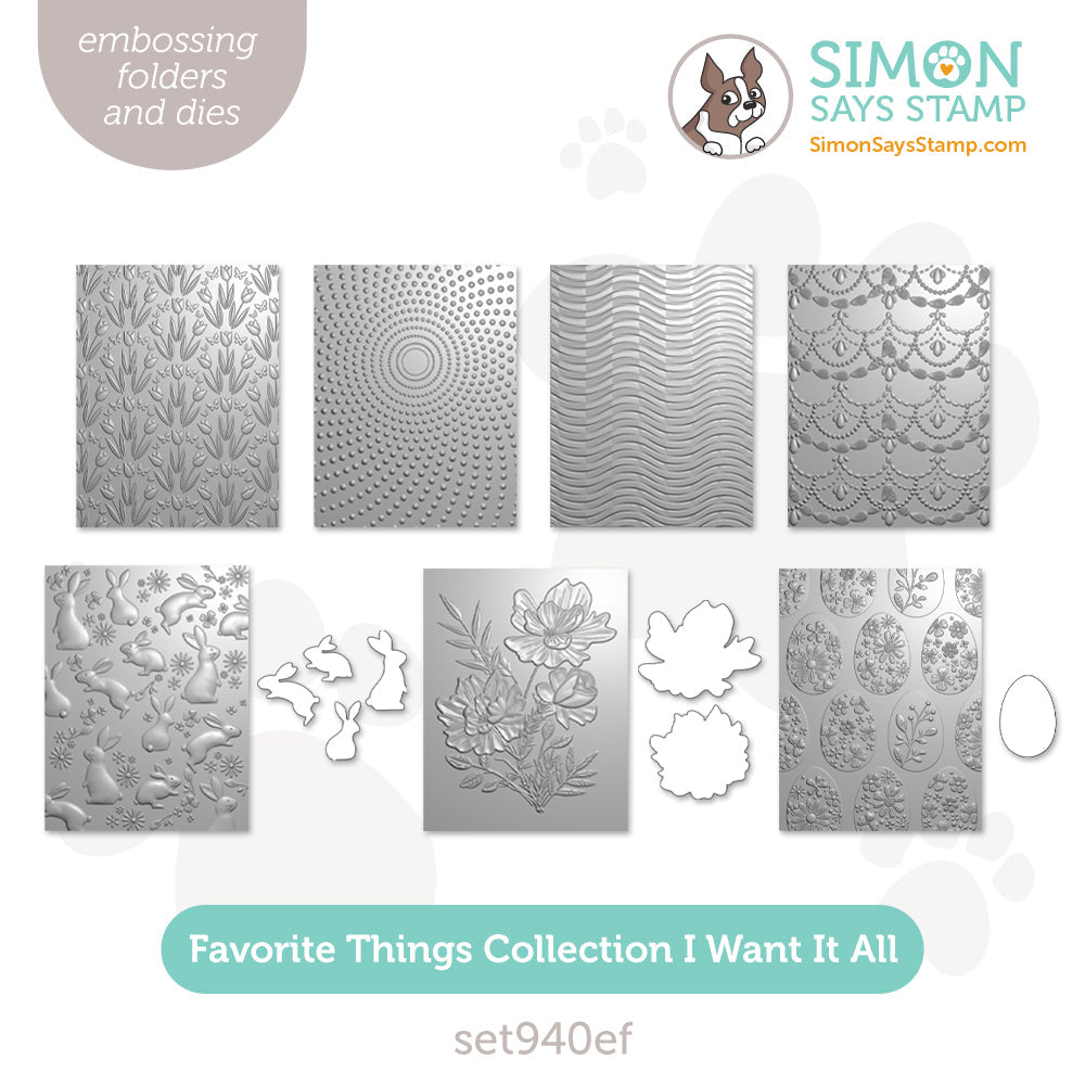 Simon Says Stamp Favorite Things Collection I Want It All Embossing Folders set940ef