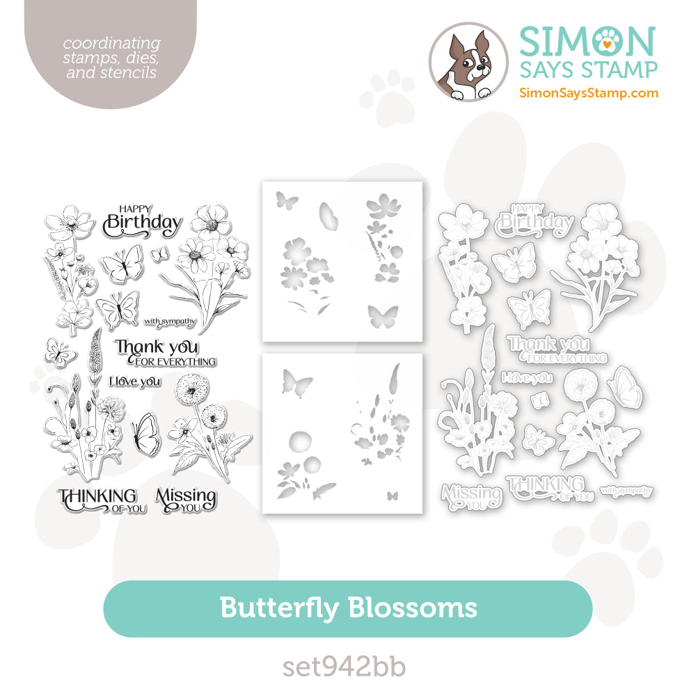 Simon Says Stamps Dies and Stencils Butterfly Blossoms set942bb Rain or Shine