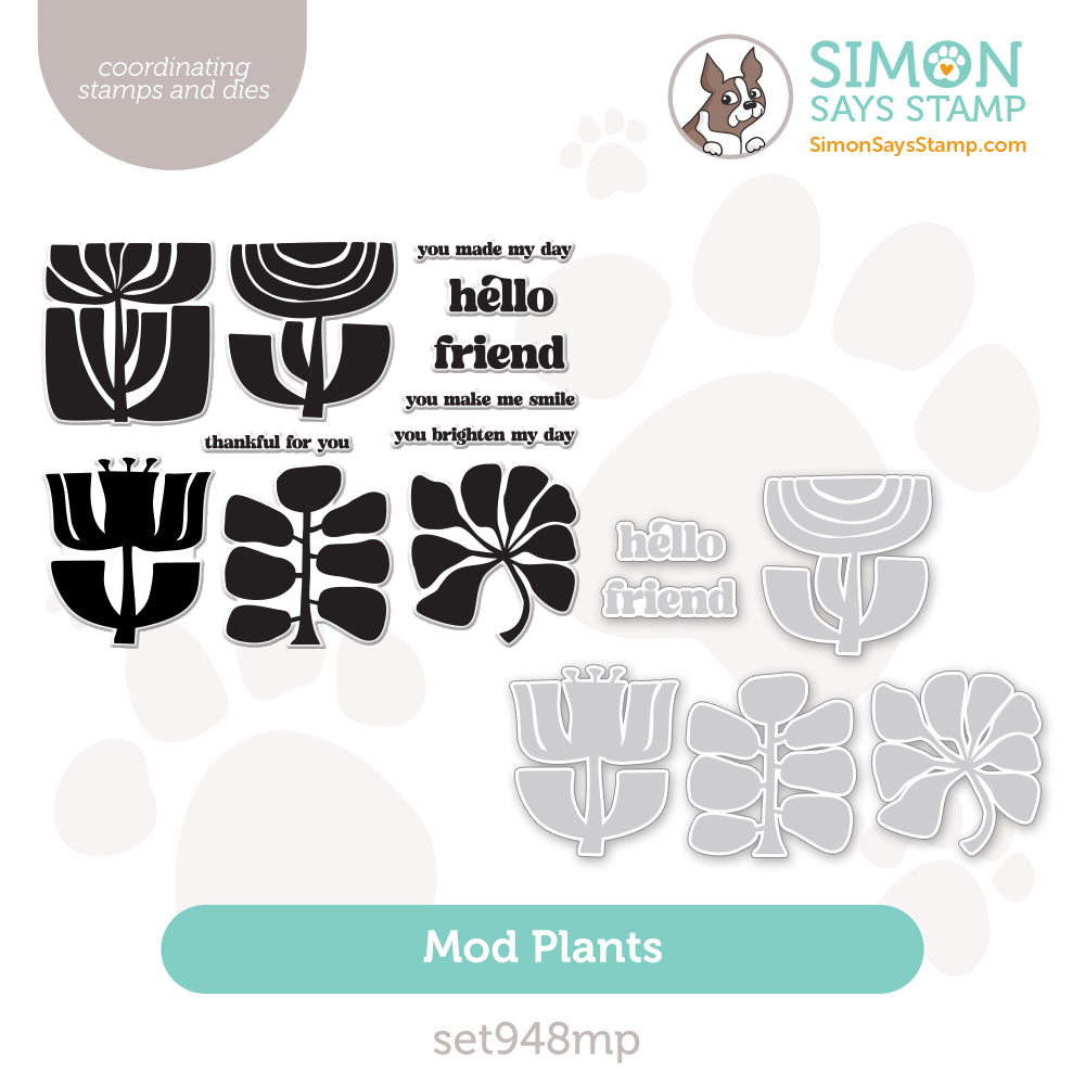 Simon Says Stamps and Dies Mod Plants set948mp Rain Or Shine