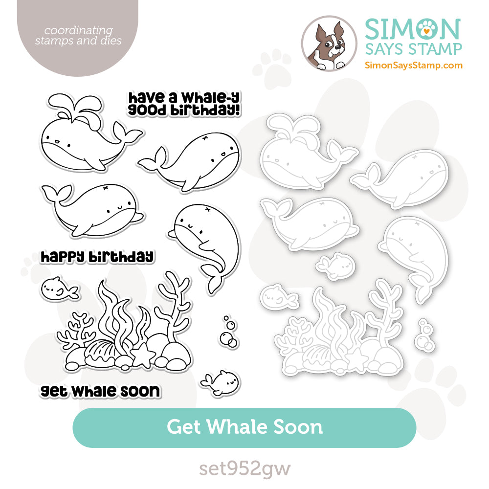 Simon Says Stamps and Dies Get Whale Soon set952gw Rain or Shine