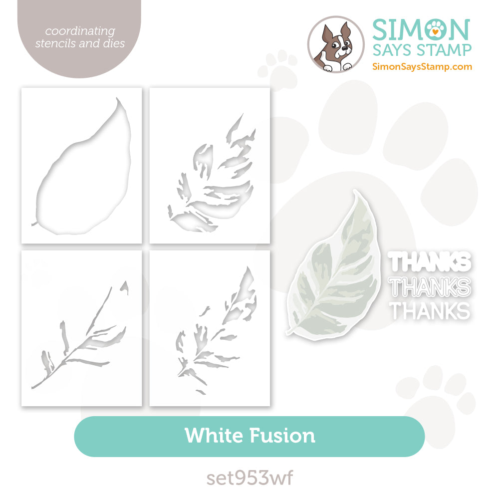 Simon Says Stencils and Dies White Fusion set953wf Rain or Shine